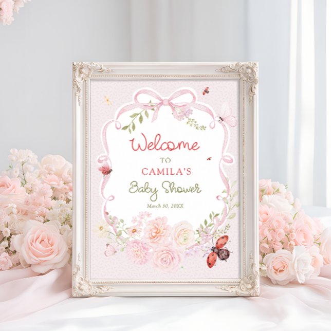 Little Love Bug Bloom Baby Shower Welcome  Poster (Creator Uploaded)