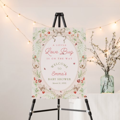 Little Love Bug Boho Baby Shower Welcome Foam Board