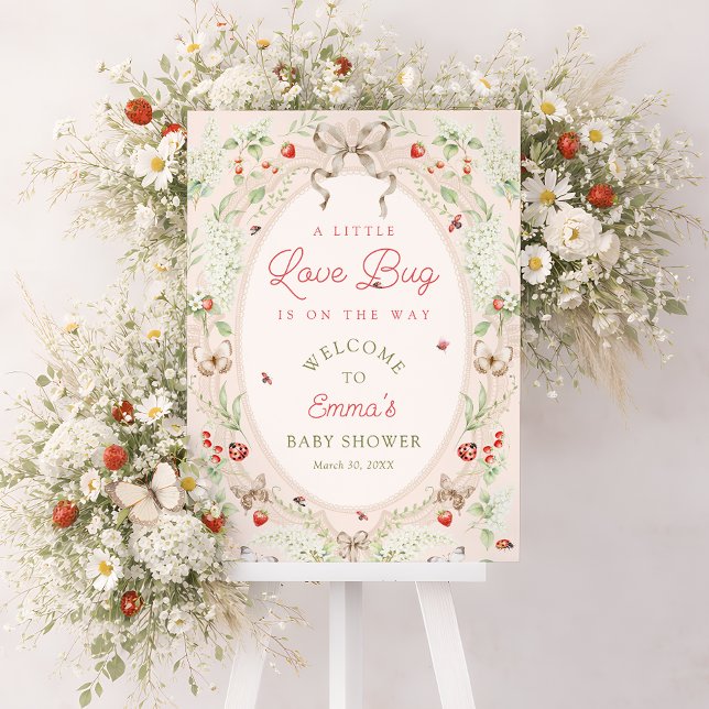 Little Love Bug Boho Baby Shower Welcome Foam Board (Creator Uploaded)