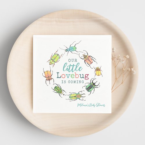 Little Love Bug Cute and Colorful Baby Shower Napkins