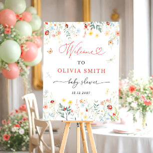 Little Love Bug Cute Garden Baby Shower Welcome  Foam Board