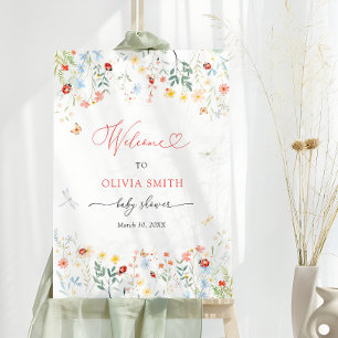 Little Love Bug Cute Garden Baby Shower Welcome Foam Board