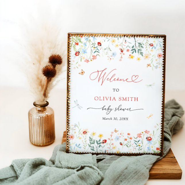 Little Love Bug Cute Garden Baby Shower Welcome  Poster (Creator Uploaded)