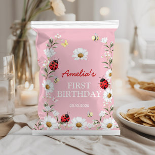Little Love Bug Daisy Birthday Chip Bag Wrapper