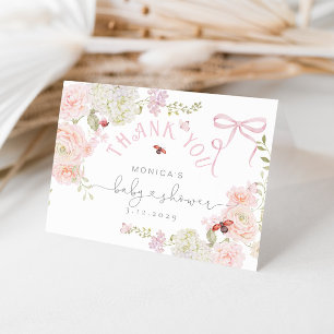 Little Love Bug Floral Bow Baby Shower Thank you