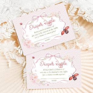 Little Love Bug Floral Diaper Raffle Enclosure Card