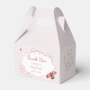 Little Love Bug Floral Girl Baby Shower Favor Boxes