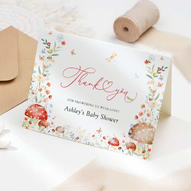 Little Love Bug Garden Baby Shower Thank You Card (Creator Uploaded)