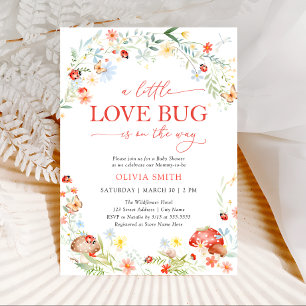 Little Love Bug Girl Baby Shower Invitation