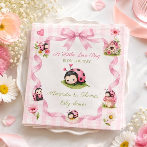 Little Love Bug Girl Baby Shower Napkins