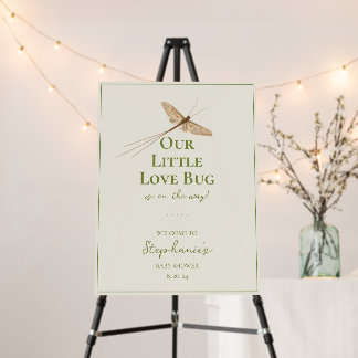 Little Love Bug Green Baby Shower Welcome Foam Board