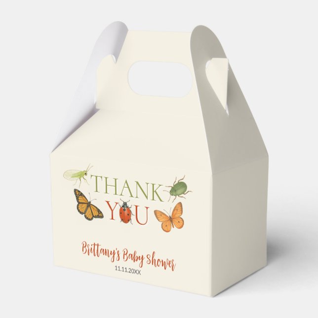 Little Love Bug Insects Baby Shower  Favor Boxes (Front Side)