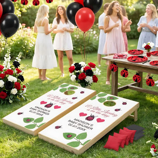 Little Love Bug Is On The Way Ladybug Baby Shower Cornhole Set