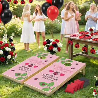 Little Love Bug Is On The Way Ladybug Baby Shower Cornhole Set