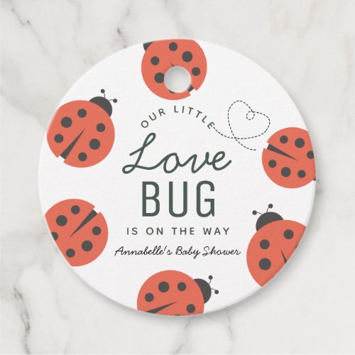 Little Love Bug Ladybug Baby Shower Thank You Favor Tags