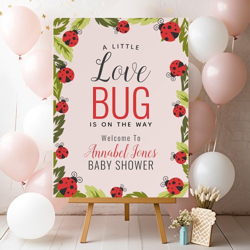 Little Love Bug Ladybug Baby Shower Welcome Foam Board