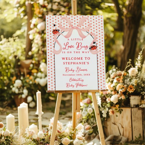 Little Love Bug Ladybug Baby Shower Welcome Sign