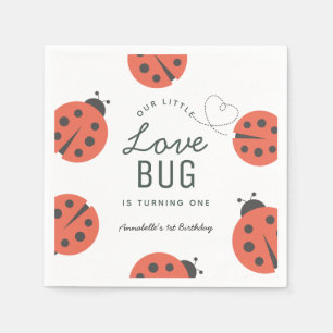 Little Love Bug Ladybug Birthday Napkins