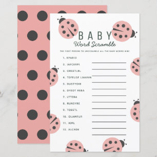 Little Love Bug Ladybug Pink Baby Word Scramble