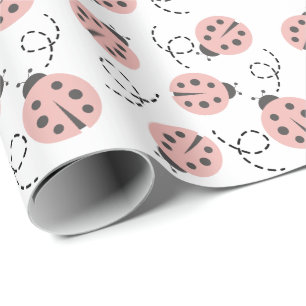 Little Love Bug Ladybug Pink Wrapping Paper