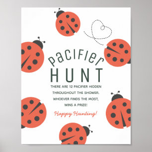 Little Love Bug Ladybug Red Baby Pacifier Hunt Poster