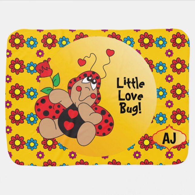 Little Love Bug Nursery Theme Swaddle Blanket (Horizontal)