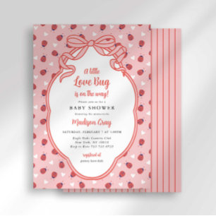 Little Love Bug on the Way Baby Shower Invitation