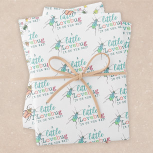 Little Love Bug on the Way Baby Shower Wrapping Paper Sheets