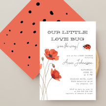 Little Love Bug Red Ladybug Poppies Baby Shower