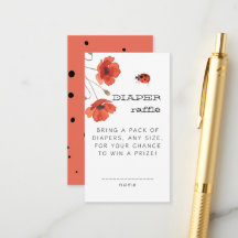 Little Love Bug Red Poppies Ladybug Diaper Raffle