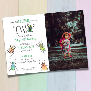 Little Love Bug Second Birthday Invitation