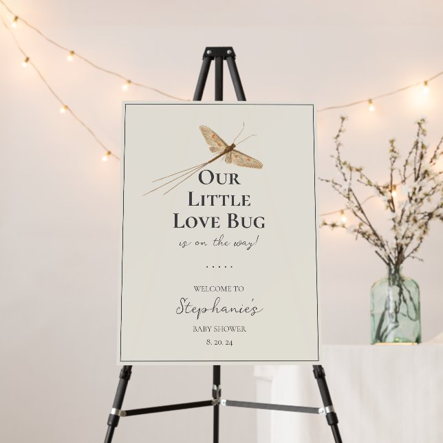 Little Love Bug Terracotta Baby Shower Welcome Foam Board (In Situ (Stand))