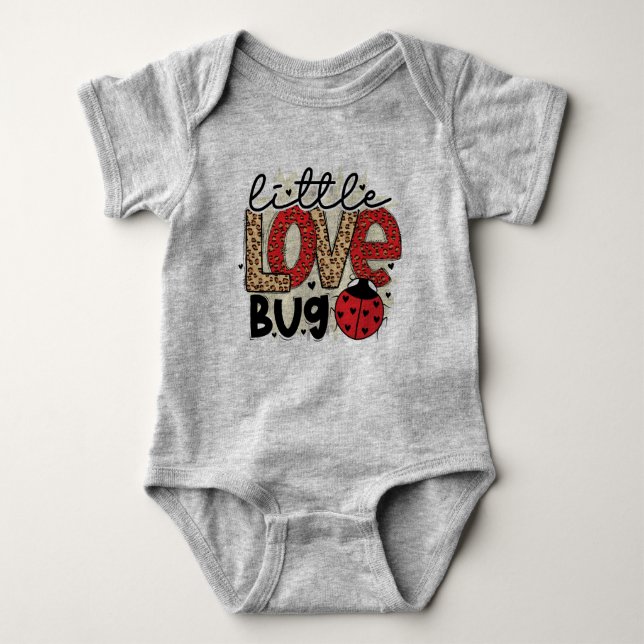 Little Love Bug Valentine  Baby Bodysuit (Front)