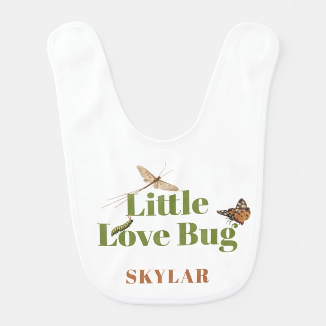 Little Love Bug Vintage Illustration  Baby Bib (Front)