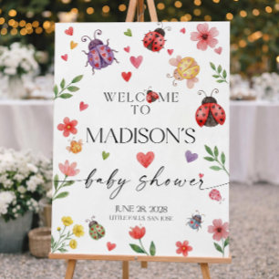 Little Love Bug Welcome Sign Template: Ladybug Bab