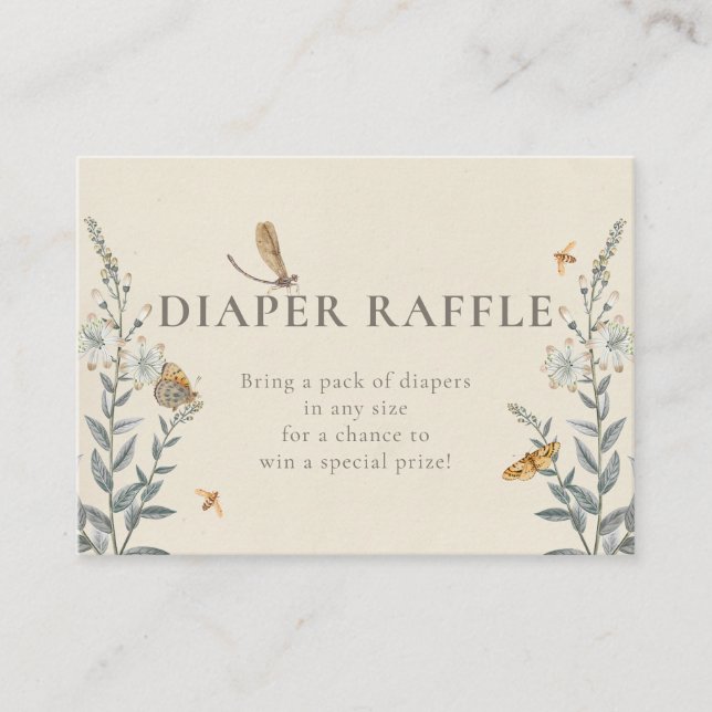 Little Love Bug Wildflower Baby Shower  Enclosure Card (Front)