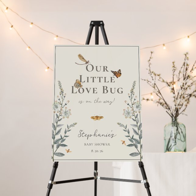 Little Love Bug Wildflower Baby Shower Welcome Foam Board (In Situ (Stand))