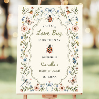 Little Love Bug Wildflower Baby Shower Welcome Foam Board