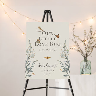 Little Love Bug Wildflower Baby Shower Welcome Foam Board