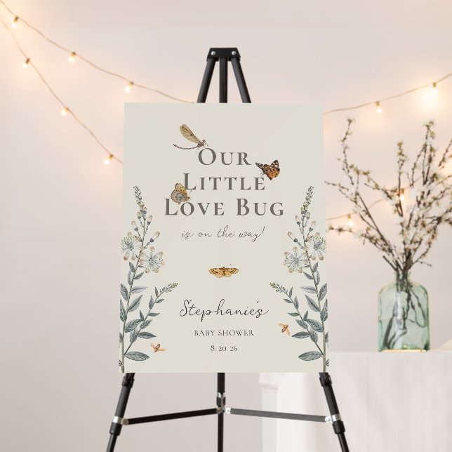 Little Love Bug Wildflower Baby Shower Welcome Foam Board (In Situ (Stand))
