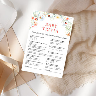 Little Love Bug Wildflower Baby Trivia Game