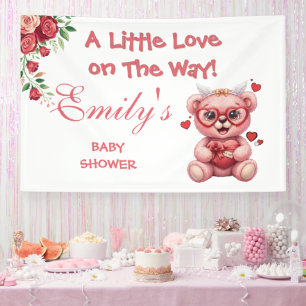 Little Love On The Way! Pink Baby Shower Banner