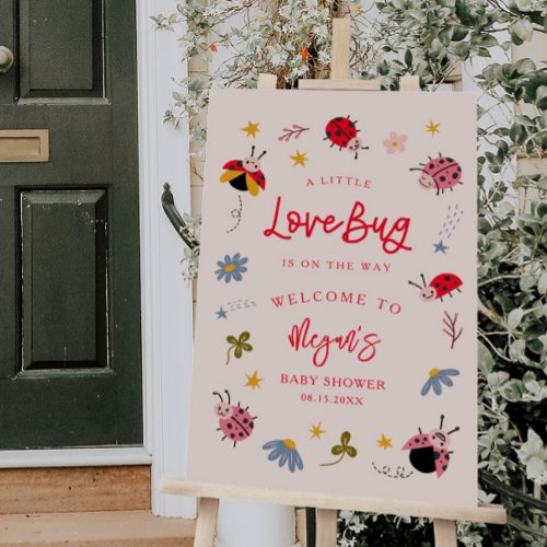 Little Lovebug Baby Shower Welcome Sign