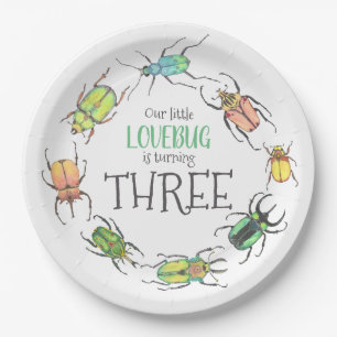Little Lovebug Birthday Party Paper Plates