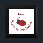 Little Lovebug Cute Ladybug Quote Custom Name  Gift Box<br><div class="desc">You're my Little Lovebug Cute Ladybug Quote for your favorite child  Customize with your child's name</div>