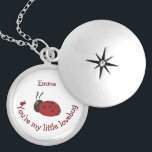 Little Lovebug Cute Ladybug Quote Custom Name Locket Necklace<br><div class="desc">You're my Little Lovebug Cute Ladybug Quote for your favorite child  Customize with your child's name</div>