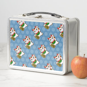 Little Lucky Cat Pattern Metal Lunch Box