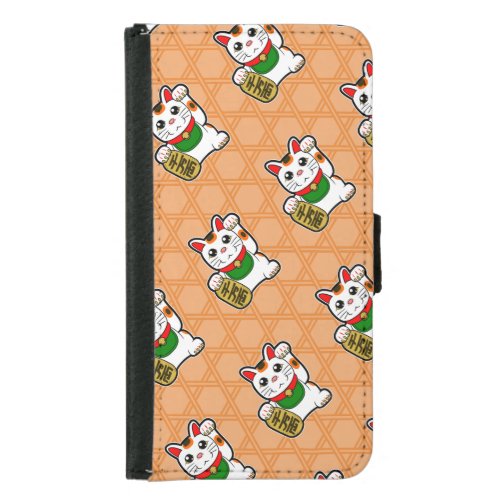 Little Lucky Cat Pattern Samsung Galaxy S5 Wallet Case