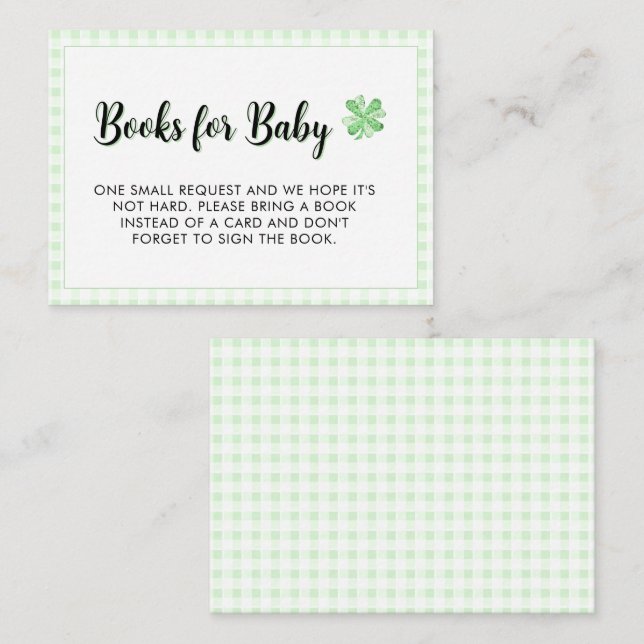 Little Lucky Charm Baby Shower Books for Baby Enclosure Card (Front/Back)