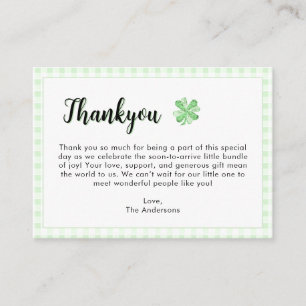 Little Lucky Charm Baby Shower Thankyou Card